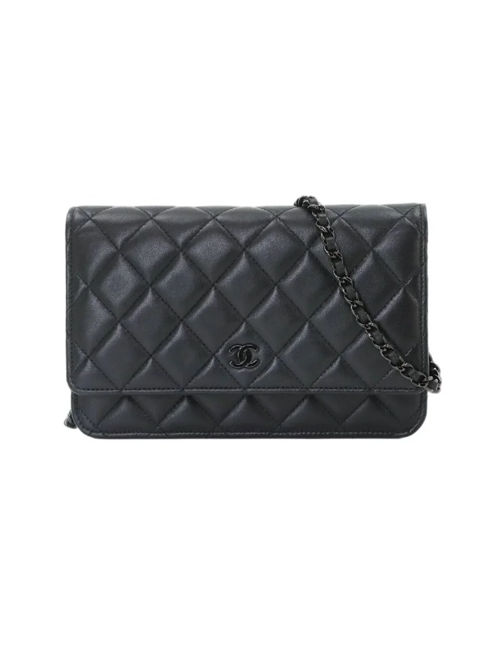 Chanel Quilted Classic Chain Wallet Lambskin Black Shoulder Bag